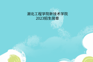 湖北工程学院新技术学院2023招生简章