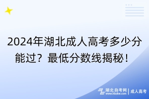 2024年湖北成人高考多少分能过？最低分数线揭秘！