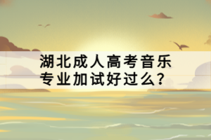湖北成人高考音乐专业加试好过么？