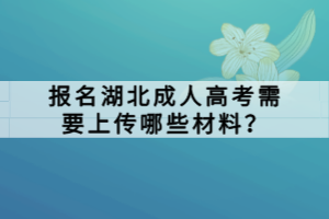 报名湖北成人高考需要上传哪些材料？