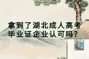 拿到了湖北成人高考毕业证企业认可吗？