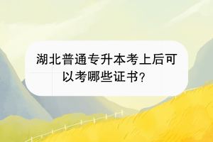 湖北普通专升本考上后可以考哪些证书？