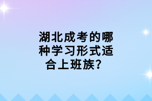 湖北成考的哪种学习形式适合上班族？