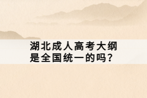 湖北成人高考大纲是全国统一的吗？