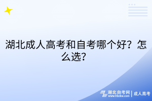 湖北成人高考和自考哪个好？怎么选？