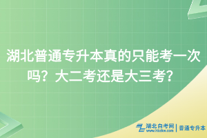 湖北普通专升本真的只能考一次吗？大二考还是大三考？