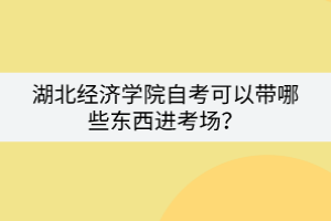 湖北经济学院自考可以带哪些东西进考场？