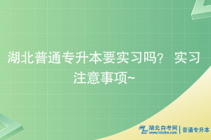 湖北普通专升本要实习吗？ 实习注意事项~