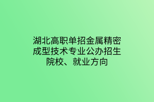 湖北高职单招金属精密成型技术专业公办招生院校、就业方向