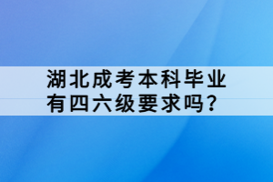 湖北成考本科毕业有四六级要求吗？