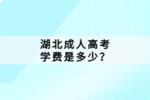 湖北成人高考学费是多少？