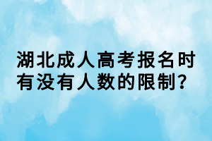 湖北成人高考报名时有没有人数的限制？