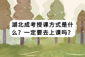 湖北成考授课方式是什么？一定要去上课吗？