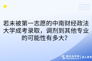 若未被第一志愿的中南财经政法大学成考录取，调剂到其他专业的可能性有多大？
