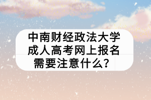 中南财经政法大学成人高考网上报名需要注意什么？