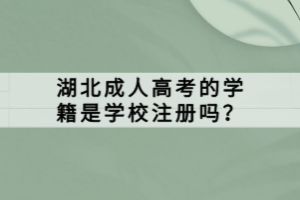 湖北成人高考的学籍是学校注册吗？