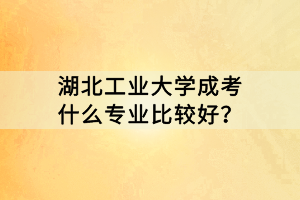 湖北工业大学成考什么专业比较好？