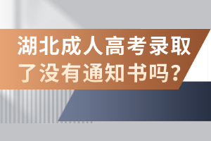 湖北成人高考录取了没有通知书吗？