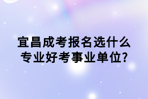 宜昌成考报名选什么专业好考事业单位?