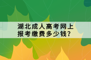湖北成人高考网上报考缴费多少钱？