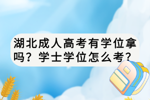 湖北成人高考有学位拿吗？学士学位怎么考？