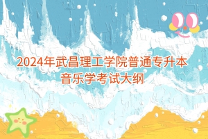 2024年武昌理工学院普通专升本音乐学考试大纲