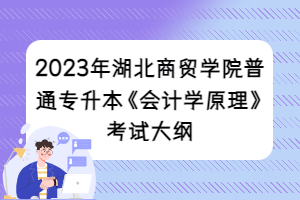2023年湖北商贸学院普通专升本《会计学原理》考试大纲