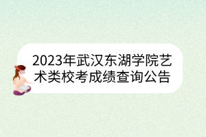 2023年武汉东湖学院艺术类校考成绩查询公告