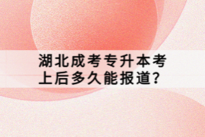 湖北成考专升本考上后多久能报道？