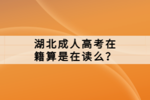 湖北成人高考在籍算是在读么？