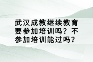 武汉成教继续教育要参加培训吗？不参加培训能过吗？