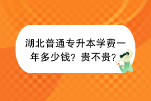 湖北普通专升本学费一年多少钱？贵不贵？