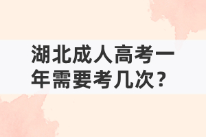 湖北成人高考一年需要考几次？