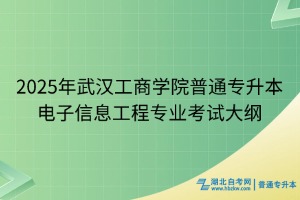2025年武汉工商学院普通专升本电子信息工程专业考试大纲