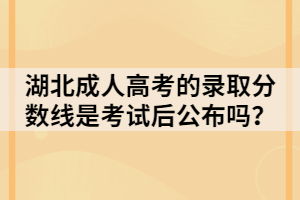 湖北成人高考的录取分数线是考试后公布吗？