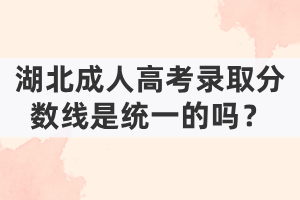 湖北成人高考录取分数线是统一的吗？