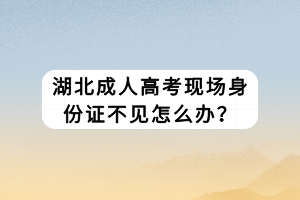 湖北成人高考现场身份证不见怎么办？