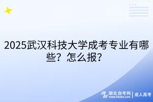 2‌025武汉科技大学成考专业有哪些？怎么报？