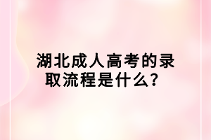 湖北成人高考的录取流程是什么？