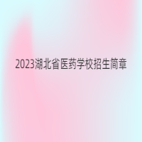 2023湖北省医药学校招生简章