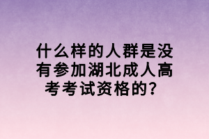 什么样的人群是没有参加湖北成人高考考试资格的？