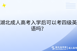 湖北成人高考入学后可以考四级英语吗？
