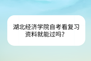 湖北经济学院自考看复习资料就能过吗？