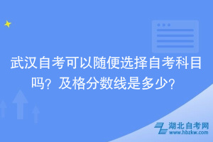 武汉自考可以随便选择自考科目吗？及格分数线是多少？