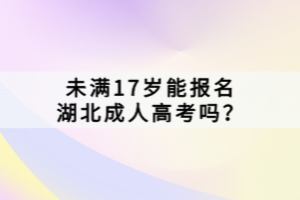 未满17岁能报名湖北成人高考吗？