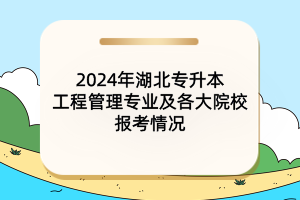 2024年湖北专升本工程管理专业及各大院校报考情况