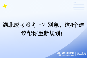 湖北成考没考上？别急，这4个建议帮你重新规划！