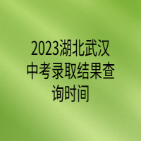 2023湖北武汉中考录取结果查询时间