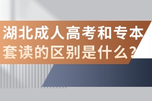 湖北成人高考和专本套读的区别是什么？