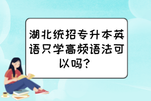 湖北统招专升本英语只学高频语法可以吗？